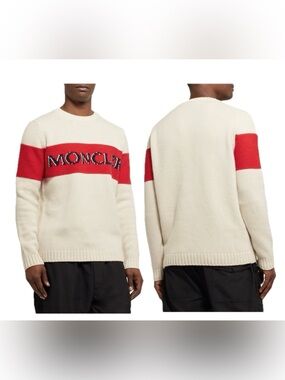 Moncler Genius 2 Moncler 1952 Logo-Embroidered Colour-Block Wool Sweater L